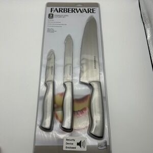 Farberware 3 Piece Stainless Steel Cutlery Set Chef Utility Paring Knives‎